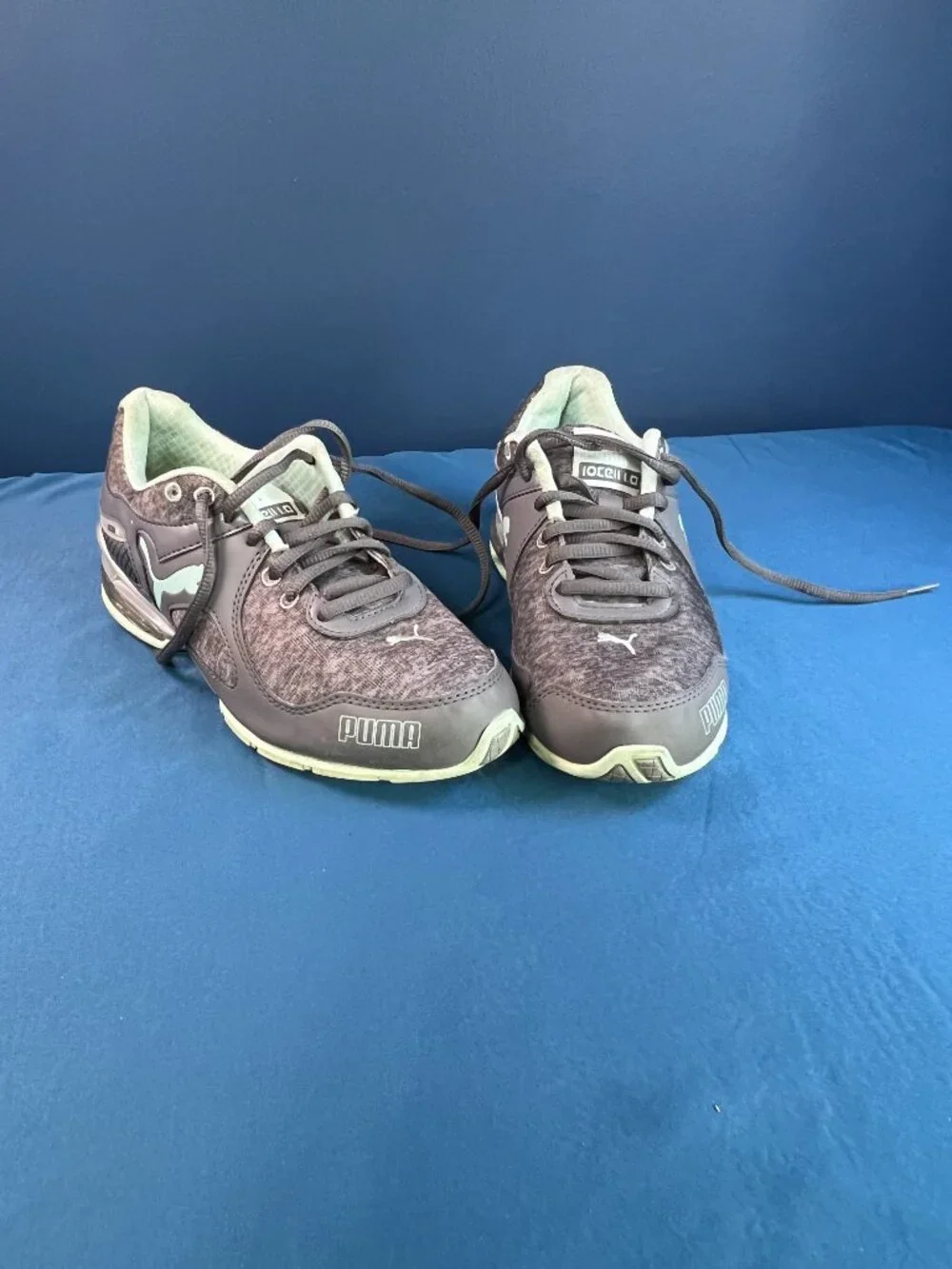 Puma 10Cell Women’s Size 6.5 Steel Gray/Drizzle/Bay Colorway Mint Green Accents